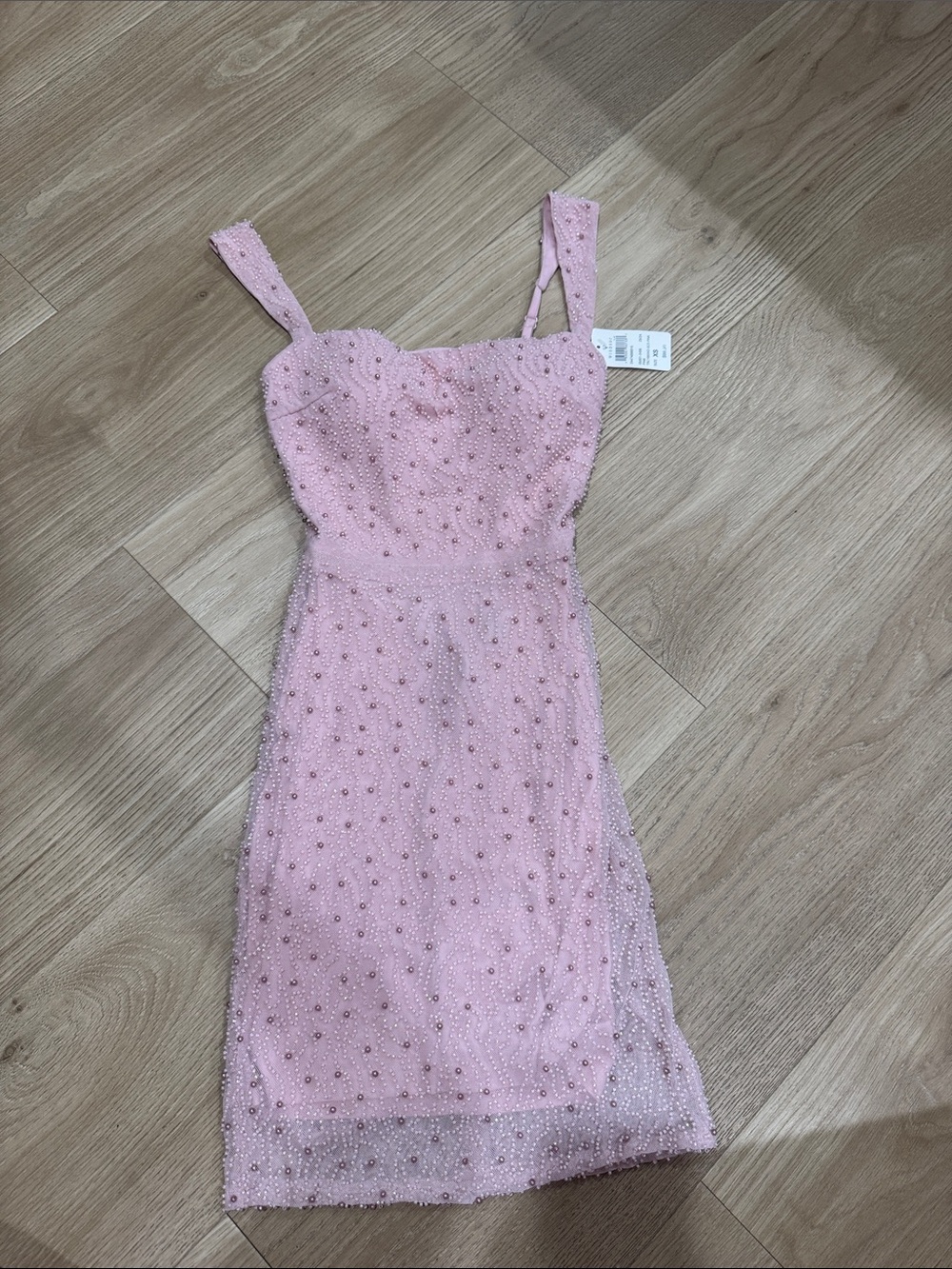 Windsor Pink Beaded Mini Dress